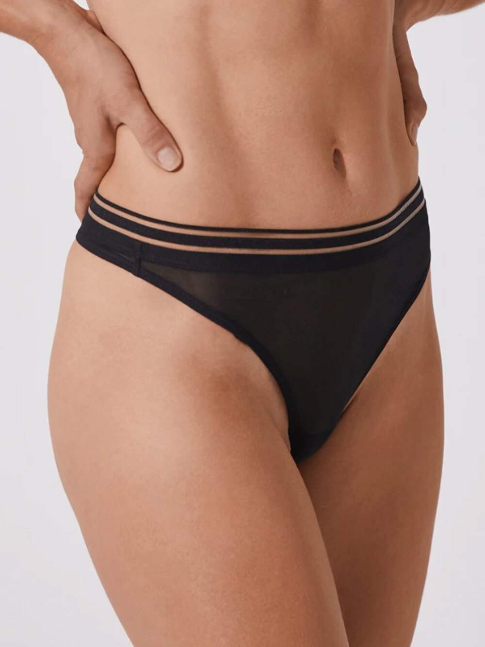 Opaak black thong XL XXL NWT